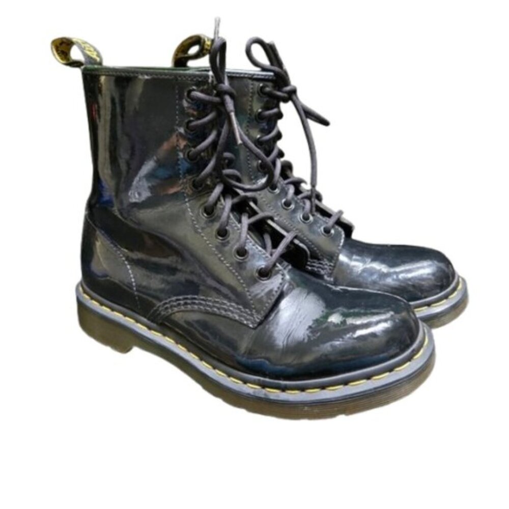 Dr. Martens 1460 Originals Black Eight-Eye Lace-Up Patent Leather Boots